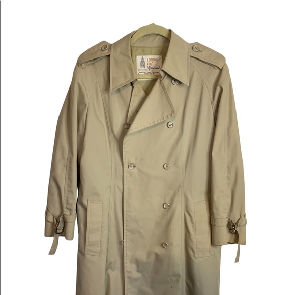 Vintage Retro London Fog Maincoats Timeless Tan Trench Coat Plus Size 12P - Picture 3 of 9